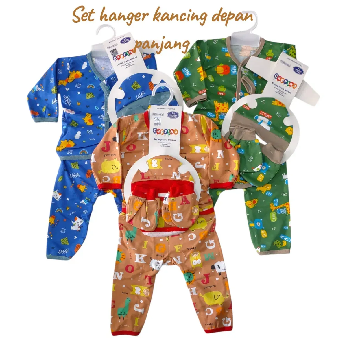 Stelan Set Hanger kancing Depan panjang