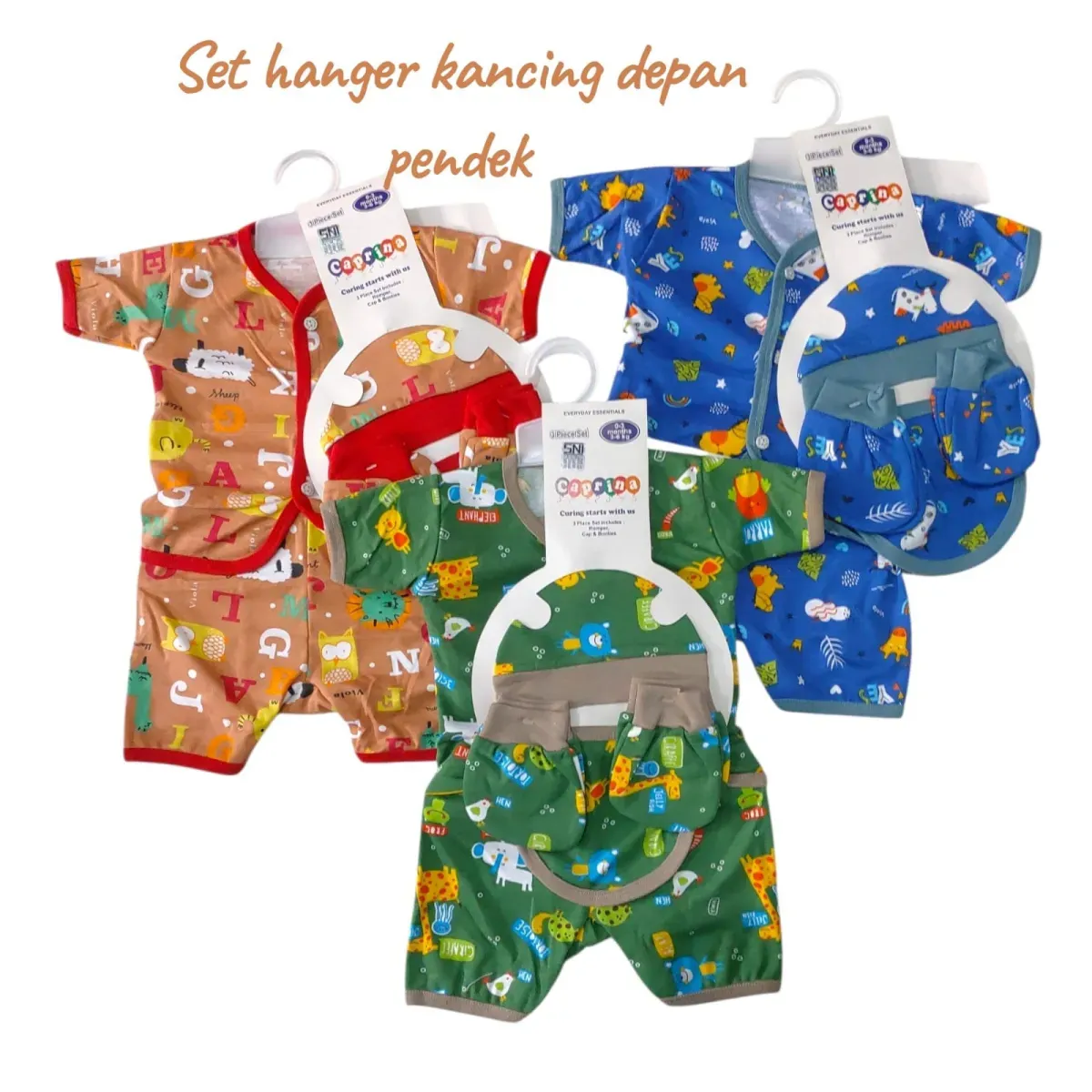 Stelan Set hanger Kancing Depan pendek