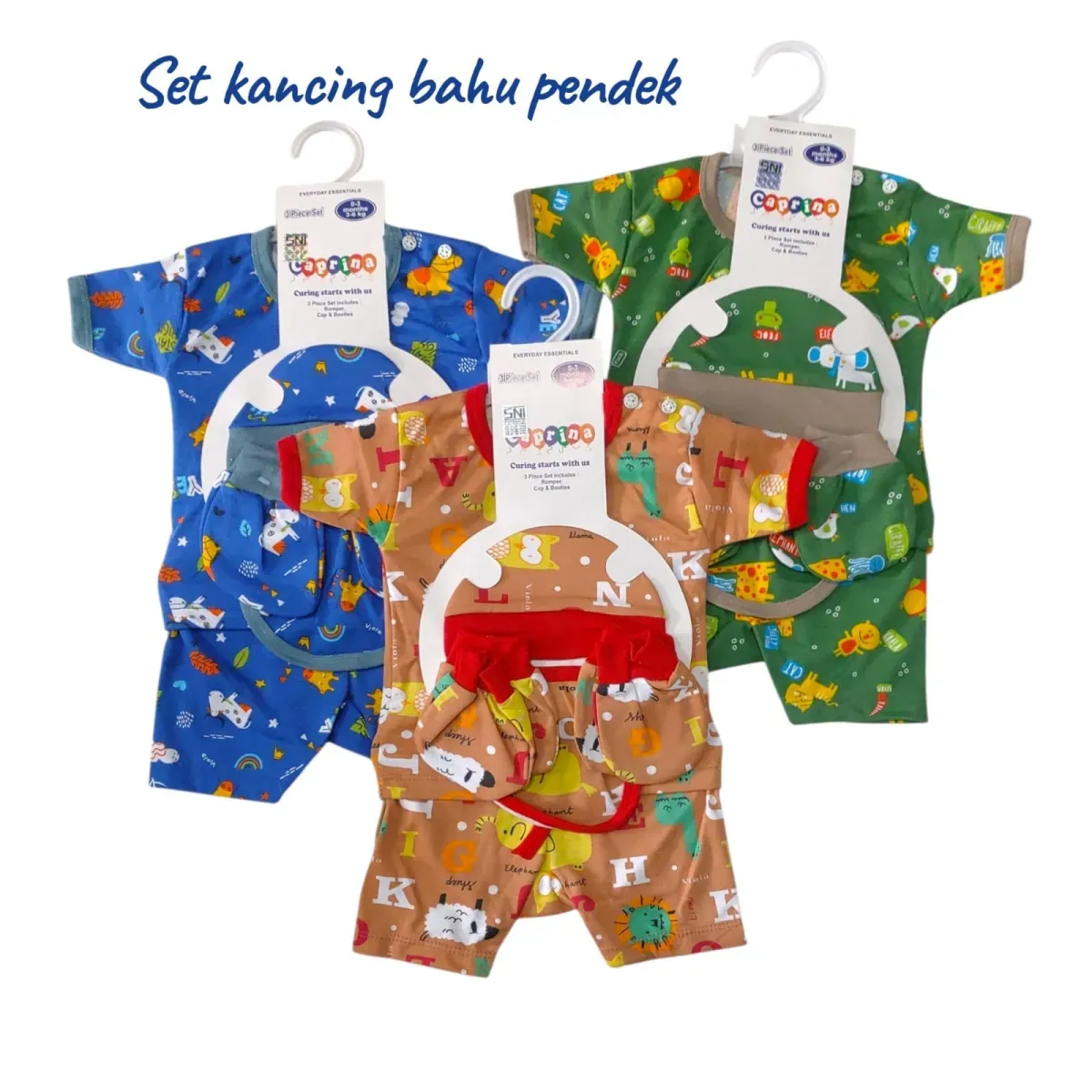 Stelan Set Hanger Kancing Bahu Pendek