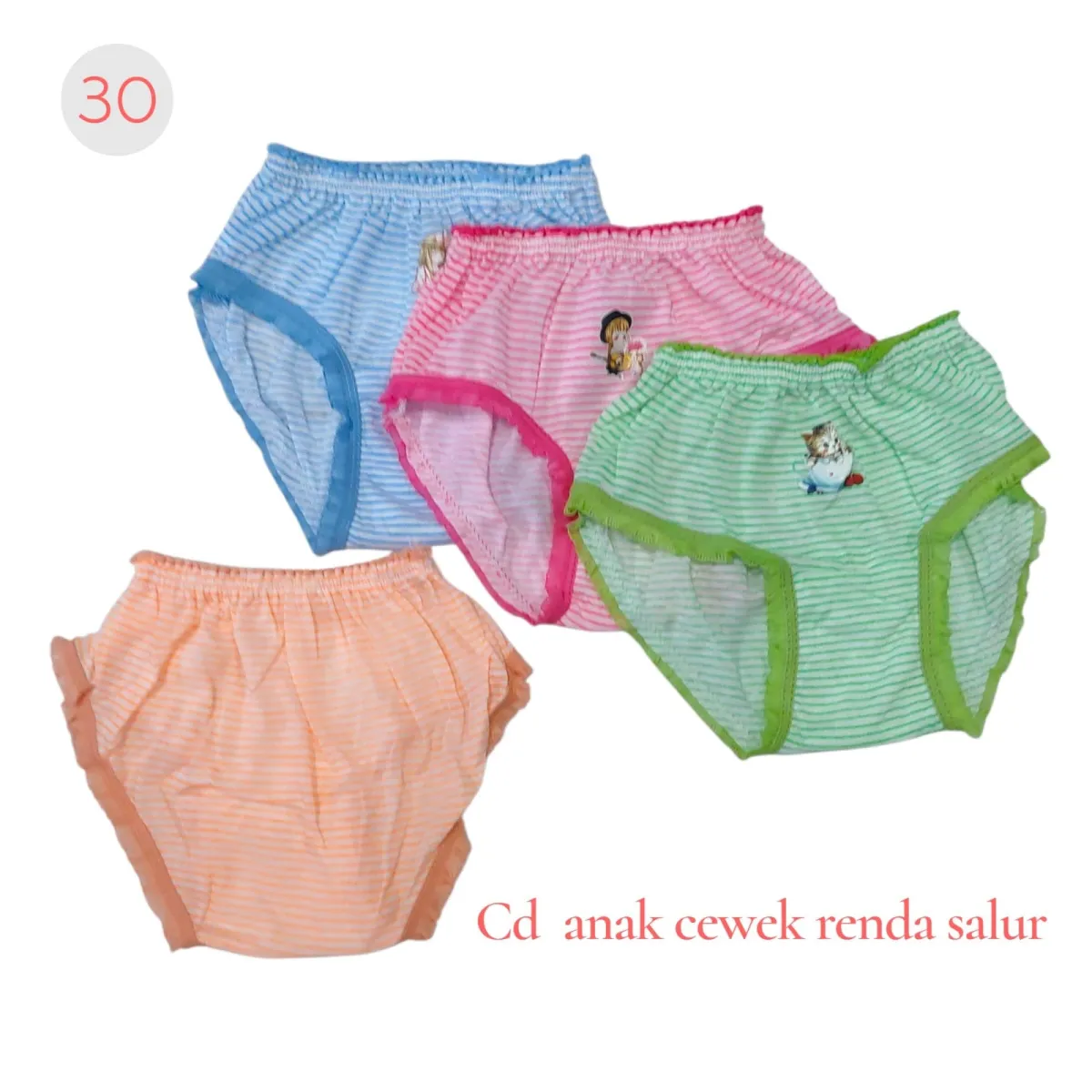 Celana Dalam Anak Cewe Renda Salur UK S, M, L, XL
