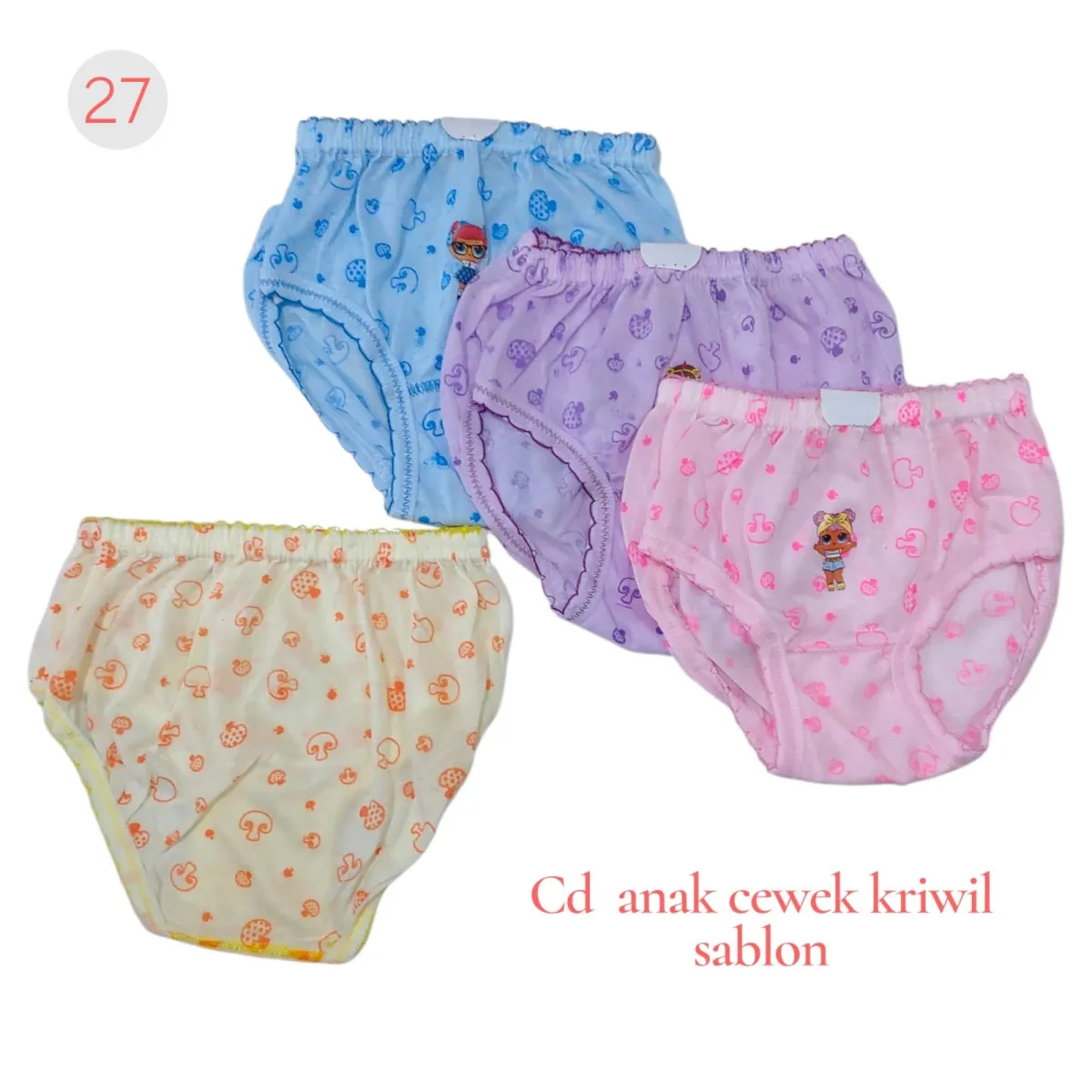 Celana Dalam Anak Cewe Kriwil Sablon UK S, M, L, XL