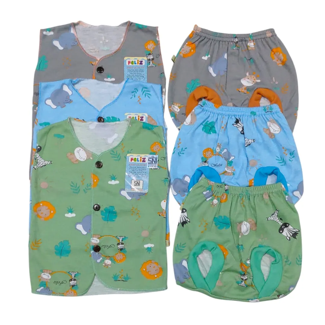 Stelan Baju Neci Print Felis NB  Buntung