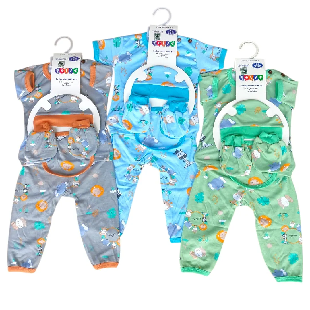 Stelan Hanger Set Felis Print Kancing Bahu CP