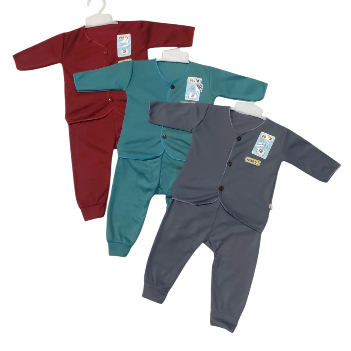 Stelan Baju Neci Warna Polos Felis NB  Panjang